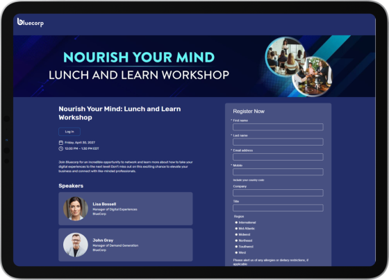 Cvent Essentials example event page