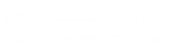 From left to right "Deutsche Bank logo, Bank of America logo, Mercer logo, US Bancorp logo, PNC logo"